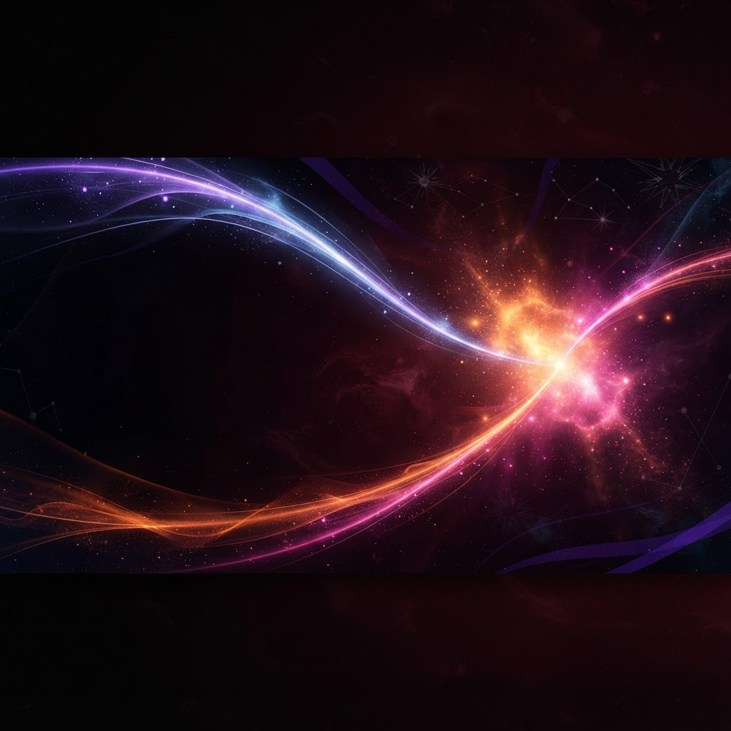 Two luminous trajectories converging in space